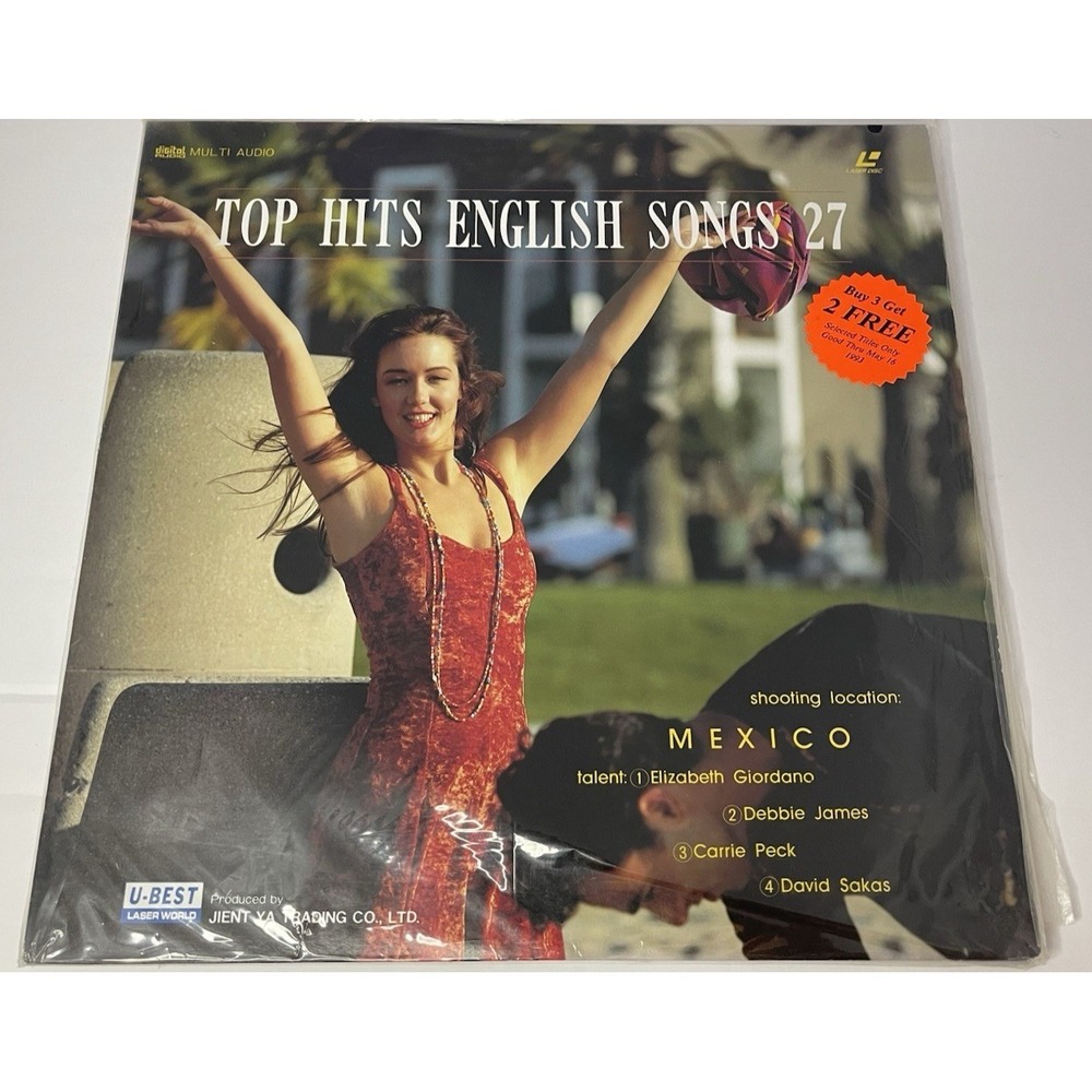 U-Best Top Hits English Songs 27 Karaoke LaserDisc JLD-094 NTSC CLV 12in Vintage